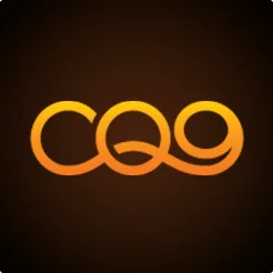 ตราสัญลักษณ์ CQ9 สีส้มทองของค่ายเกม