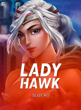 ภาพหญิงผมขาวสวมเสื้อสีส้ม Lady Hawk ค่าย SLOT XO