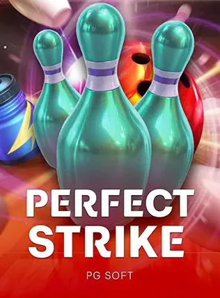 พินโบว์ลิ่งสีเขียวกับลูกโบว์ลิ่งของเกม Perfect Strike ค่าย PG SOFT